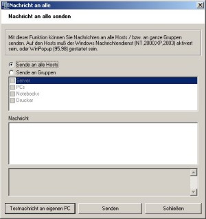 Nachricht an alle senden